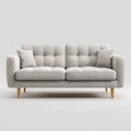 Divano 3 posti grigio chiaro 200 x 86 x 85 cm in poliestere rettangolare con gambe in legno massello
