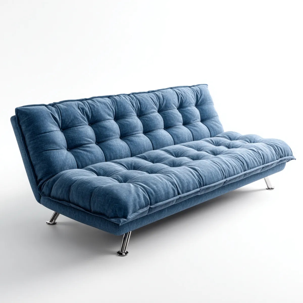Divano letto futon 3 posti blu 180 x 90 x 80 cm in poliestere forma rettangolare