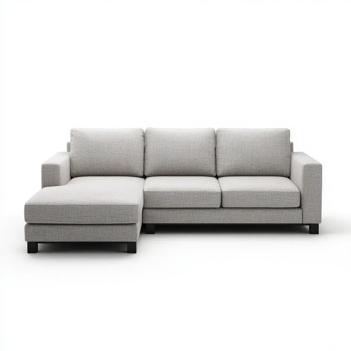 Divano angolare con chaise longue sinistra grigio chiaro in poliestere a L 270 x 165 x 85 cm