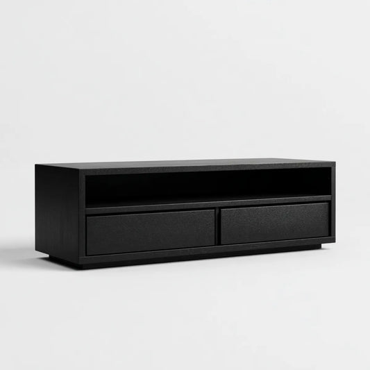 Mobile TV con 2 cassetti nero 120 x 40 x 45 cm in MDF rettangolare