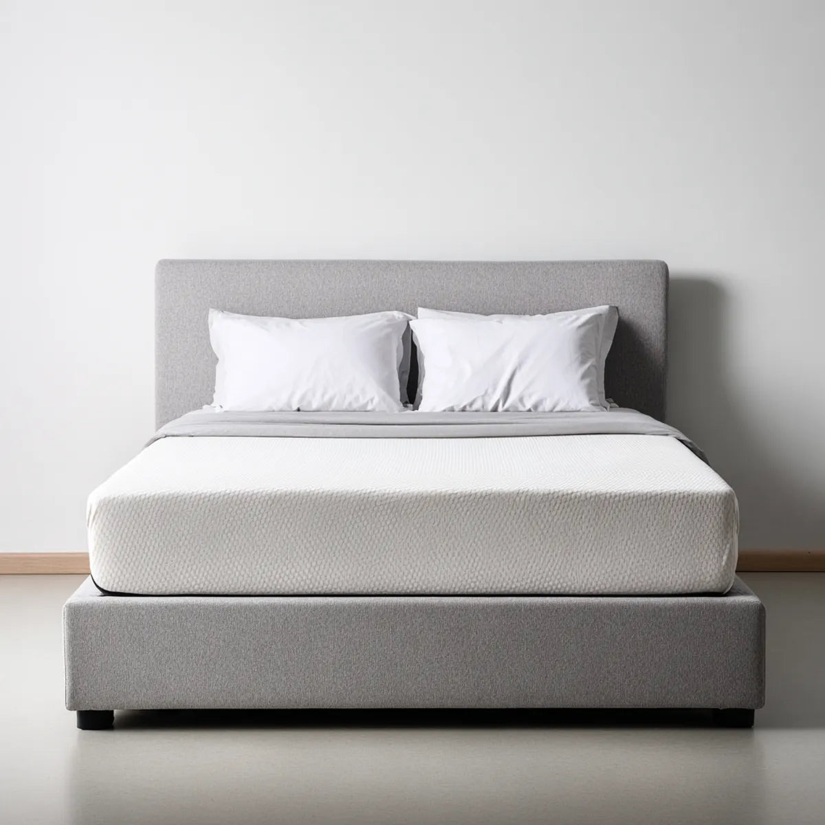 Letto matrimoniale imbottito grigio in poliestere rettangolare per materasso 160 x 200 cm 170 x 215 x 105 cm
