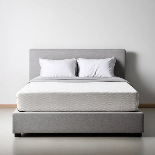Letto matrimoniale imbottito grigio in poliestere rettangolare per materasso 160 x 200 cm 170 x 215 x 105 cm