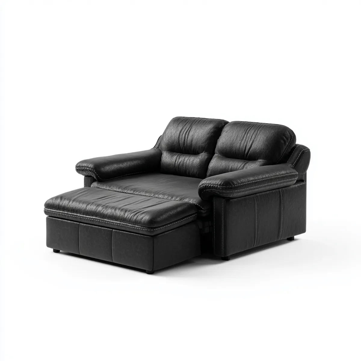 Divano letto estraibile 2 posti nero 168 x 92 x 94 cm in similpelle PU rettangolare