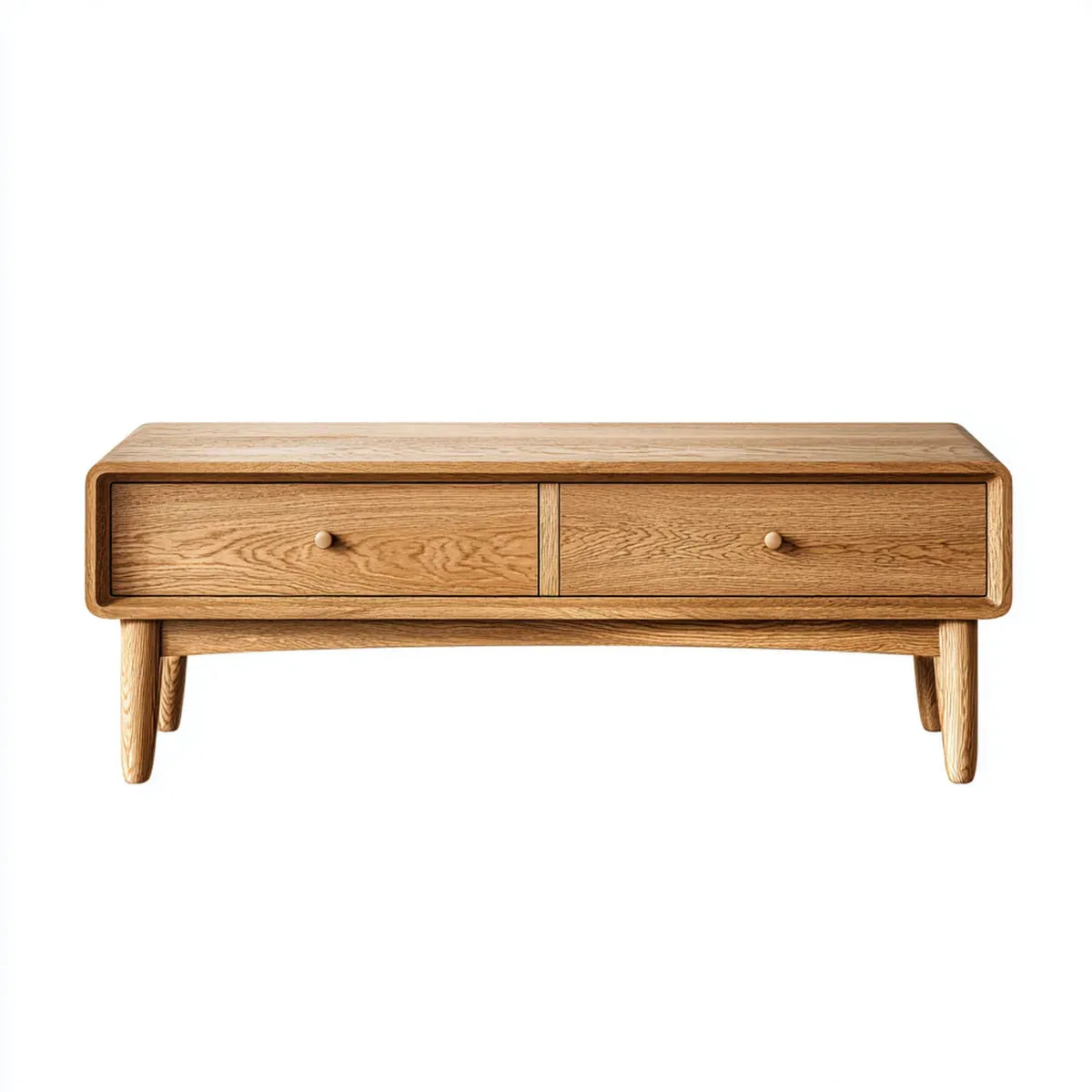 Mobile TV in rovere massello naturale con 2 cassetti rettangolare 140 x 40 x 55 cm